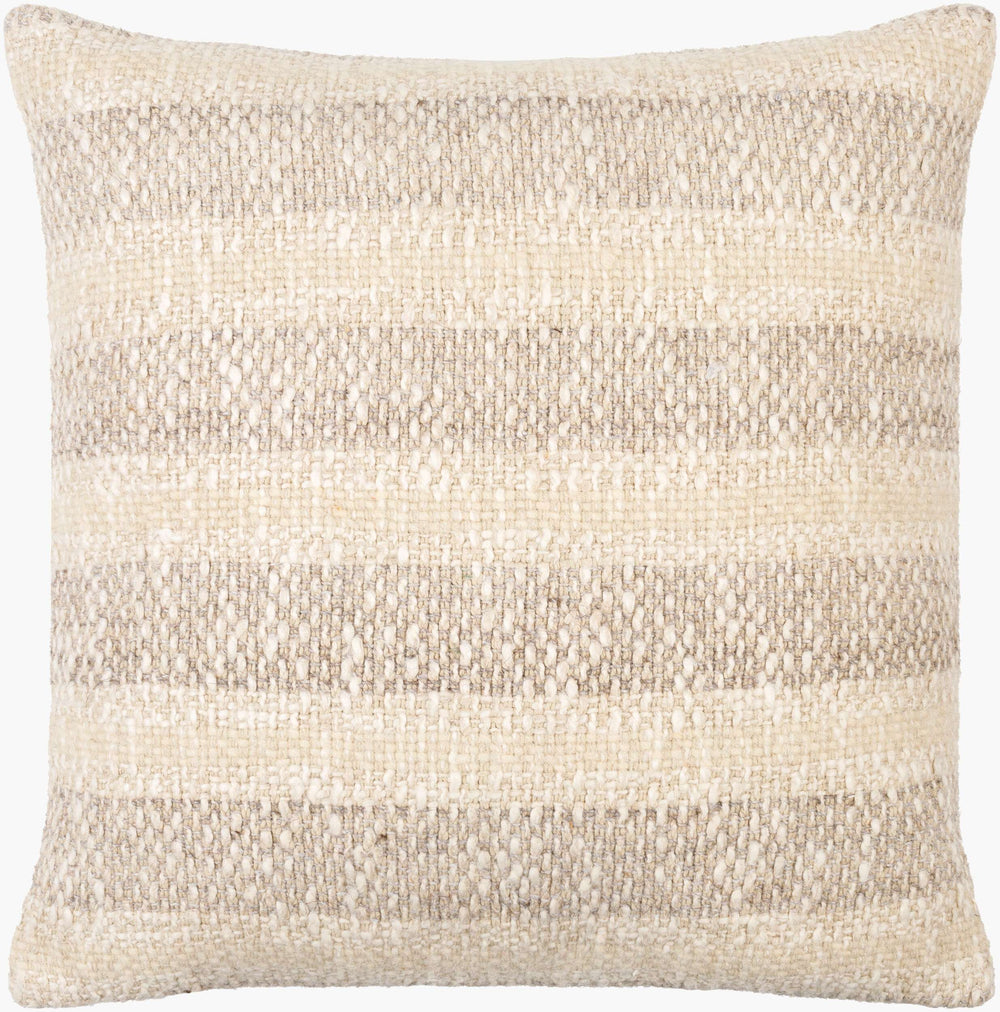 Surya Nicki Modern 18" X 18" Accent Pillow - Luxurious Cotton-wool Blend, Chic Minimalist Design, Durable Ivory Cotton,Wool,Cotton Ick001-2222d