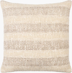 Surya Nicki Modern 18" X 18" Accent Pillow - Luxurious Cotton-wool Blend, Chic Minimalist Design, Durable Ivory Cotton,Wool,Cotton Ick001-2222d