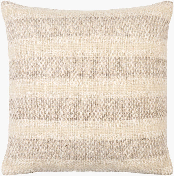 Surya Nicki Modern 18" X 18" Accent Pillow - Luxurious Cotton-wool Blend, Chic Minimalist Design, Durable Ivory Cotton,Wool,Cotton Ick001-2222d