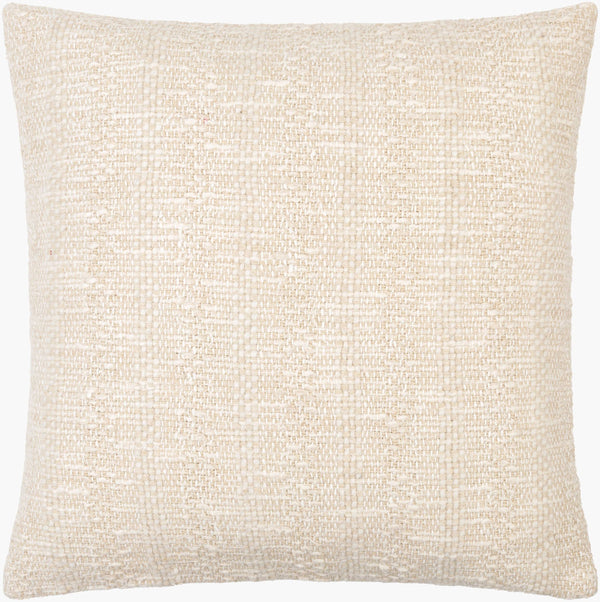 Surya Nicki Modern 18" X 18" Accent Pillow - Luxurious Cotton-wool Blend, Chic Minimalist Design, Durable Ivory Cotton,Linen,Cotton Ick003-1818p