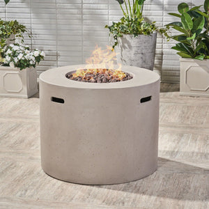 Christopher Knight Home® Noble House 31" Round Mgo Fire Pit- 40 000 Btu