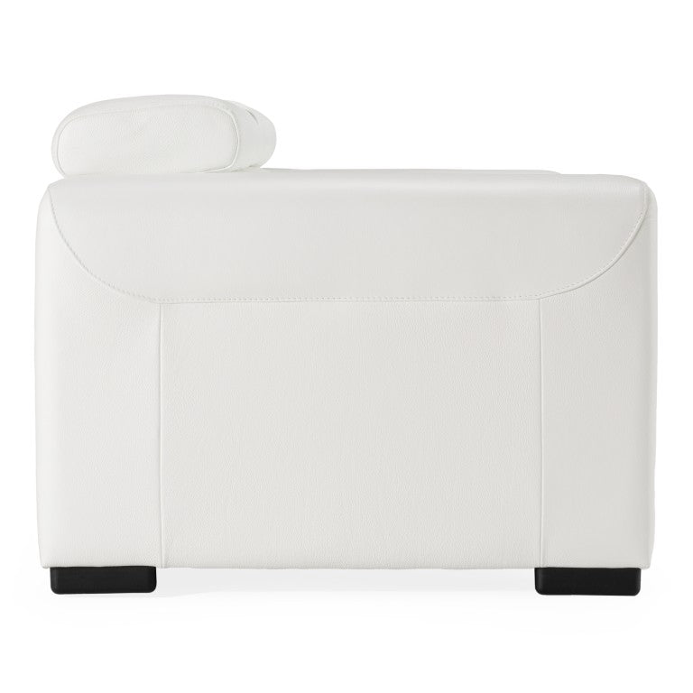 VIG Furniture Icon Italian White Nirvana Leather Sofa Bed With Adjustable Headrests, Fold-Over Arms & Anti-Allergy Mattress VGCCICON-WHT-SB
