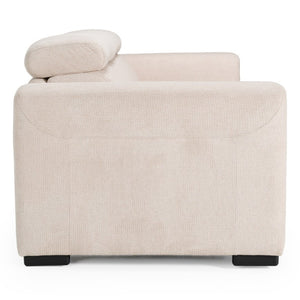 VIG Furniture Icon Italian Sand Sofa Bed — Modern 3-Seater Convertible With Adjustable Headrests, Removable Hygienic Mattress Covers VGDTICON-SAND