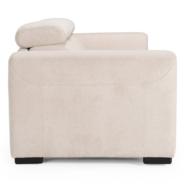 VIG Furniture Icon Italian Sand Sofa Bed — Modern 3-Seater Convertible With Adjustable Headrests, Removable Hygienic Mattress Covers VGDTICON-SAND