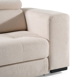 VIG Furniture Icon Italian Sand Sofa Bed — Modern 3-Seater Convertible With Adjustable Headrests, Removable Hygienic Mattress Covers VGDTICON-SAND
