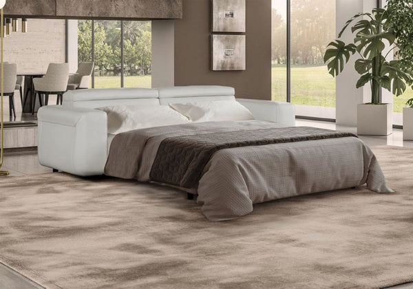VIG Furniture Icon Italian Grey Leather Sofa Bed With Adjustable Headrests, Track Arms & Removable Anti-Allergic Mattress VGCCICON-GREY-9