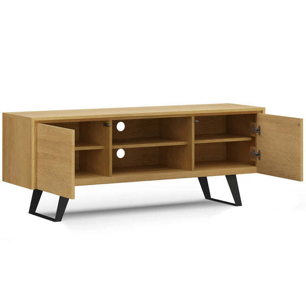 English Elm Lowry - Handcrafted Oak Tv Media Stand With Retro Industrial Design & Cable Management Features B136P158864