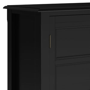 English Elm Burlington Low Storage Cabinet with Handcrafted Solid Wood, Transitional Design, Adjustable Shelves and Anti-Tip Safety Black B136P158508