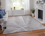 Feizy Rugs Brighton Wool/Viscose Hand Knotted Casual Rug Ivory/Taupe/Silver 5'-6" x 8'-6"