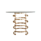 Homelegance By Top-Line Pierce Vortex Base Counter Height Dining Table Champagne Gold Metal