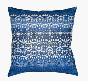 Livabliss Indigo Blues Woven Geometric Throw Pillow Bohemian Accent for Sofa or Bed ID003-2020