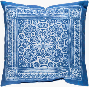 Livabliss Indigo Blues Woven Polyester Throw Pillow Vintage Pattern for Sofa or Bed ID008-1818