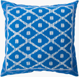 Livabliss Indigo Blues Woven Throw Pillow Bohemian Square Accent for Sofa or Armchair ID017-1818