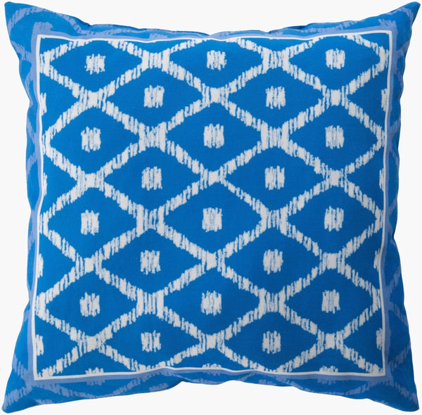 Livabliss Indigo Blues Woven Throw Pillow Bohemian Square Accent for Sofa or Armchair ID017-1818