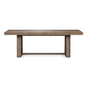 A.R.T. Furniture Stockyard Transitional Dining Table With Extendable Leaf, Smoked Finish, Seats 8 Comfortably, Oak Veneer Brown Ash Solids,Knotty White Oak Veneers 284238-2303