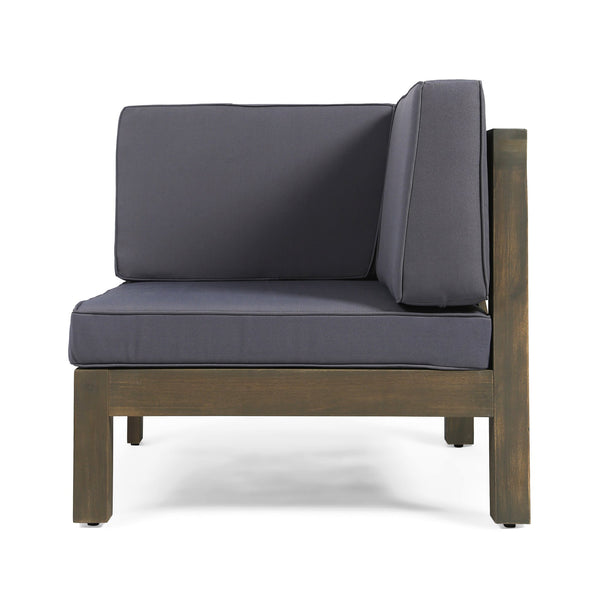 English Elm Brava Solid Acacia Cross-back Outdoor Armchair with Water-resistant Cushion Patio Seating 64491.00DGY