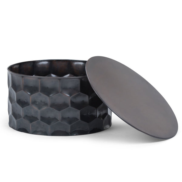 English Elm Whitney - Handcrafted Metal Storage Coffee Table In Antique Bronze - Stylish, Practical & Unique Design B136P158976-GIGA