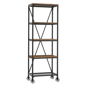 Homelegance By Top-Line Delano Industrial Modern Rustic 26-inch Bookcase Brown Wood