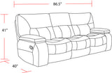 Parker House Chapman - Polo Manual Glider Reclining Sofa And Two Recliners Grey 94% Polyester,6% Nylon (W) Mcha-411-pol