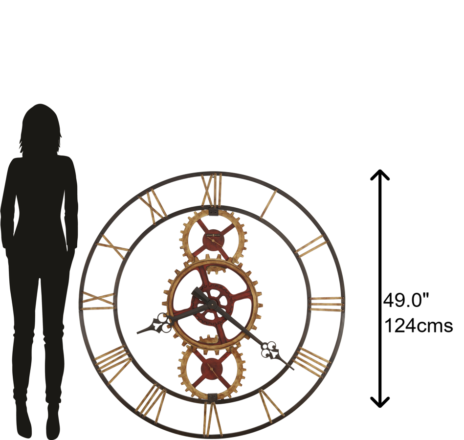 Hekman Furniture 625645 Hannes Oversized Industrial Wall Clock With Antique Brass Accents - Stylish & Easy To Assemble  Hannes Wall Clock 625645