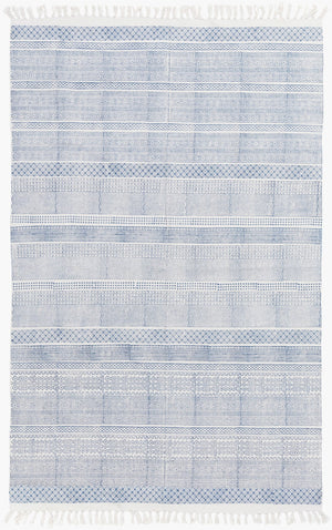 Surya Idina 2' X 3' Handmade Cotton Rug - Elegant Global Design, Durable & Charming For Any Room! Blue Cotton Idi8800-23