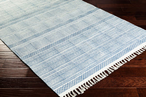 Surya Idina 2' X 3' Handmade Cotton Rug - Elegant Global Design, Durable & Charming For Any Room! Blue Cotton Idi8800-810