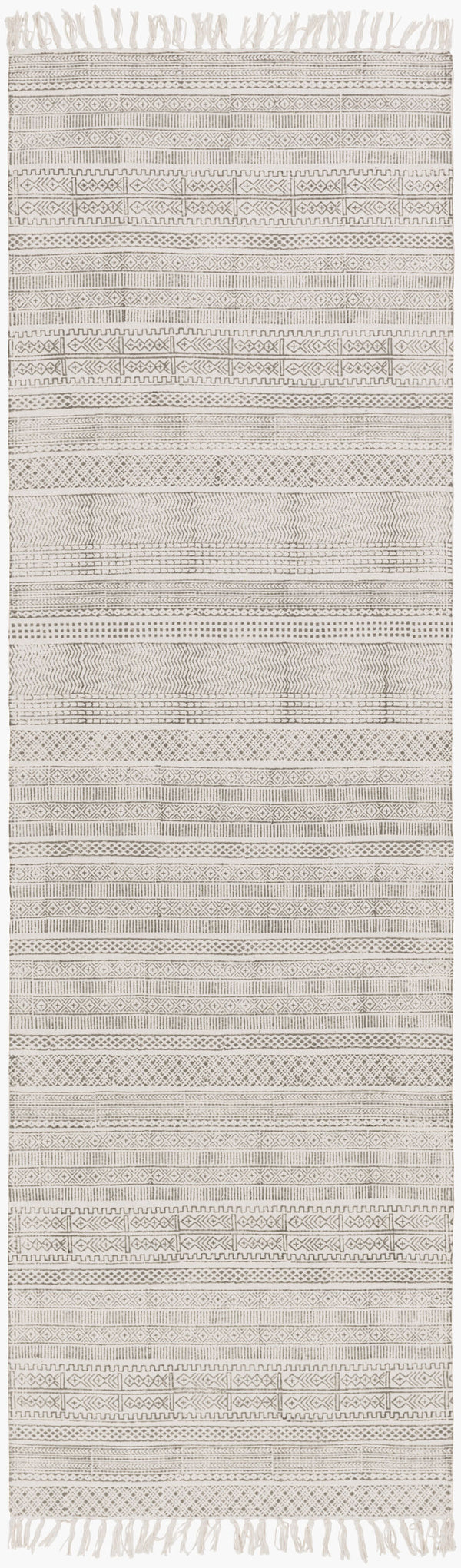 Surya Idina 2' X 3' Handmade Cotton Rug - Elegant Global Design, Durable & Charming For Any Room! Gray Cotton Idi8801-268