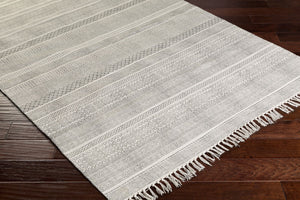 Surya Idina 2' X 3' Handmade Cotton Rug - Elegant Global Design, Durable & Charming For Any Room! Gray Cotton Idi8801-810