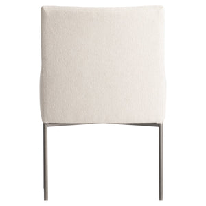 Bernhardt Bernhardt Sereno Arm Chair With Brushed Stainless Steel Base, Tapered Arms, Tailored Fabric Comfort 329542