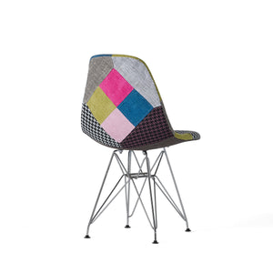English Elm Patchwork Geometric Bohemian Accent Chairs Set of 2 with Chrome Legs for Eclectic Spaces 56395.00