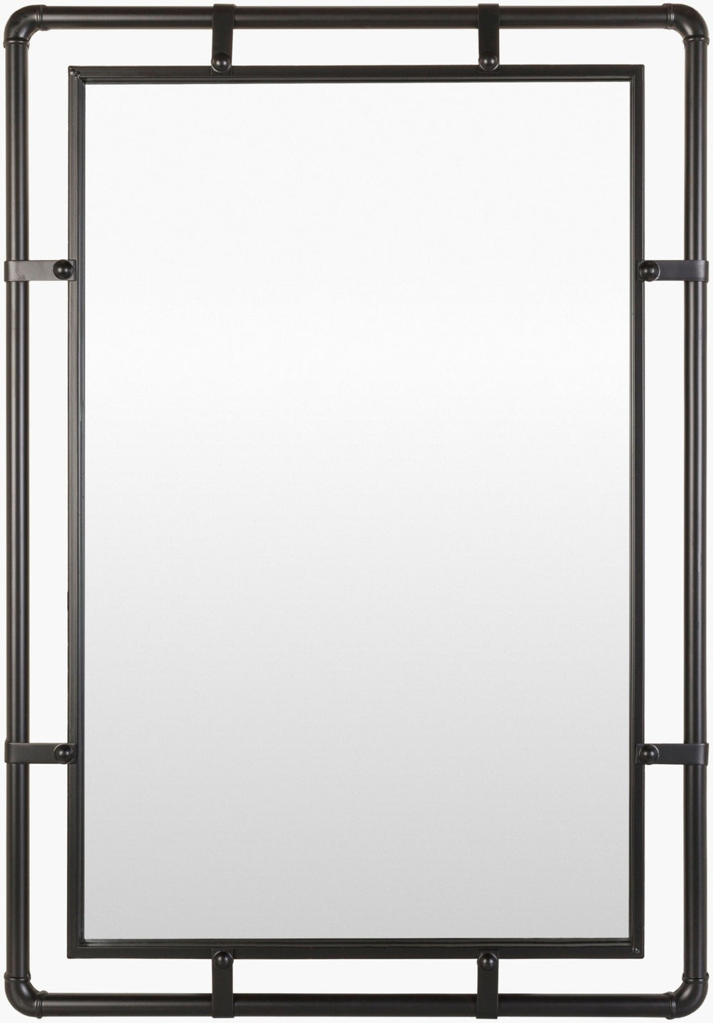 Livabliss Indus Hand-painted Steel Frame Wall Mirror Rustic Artisan Accent for Any Room IDS001-3524