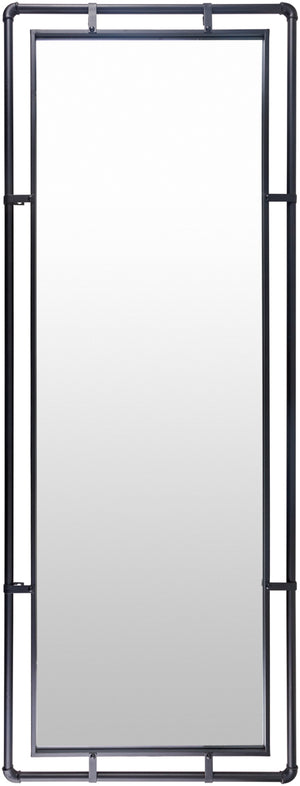 Indus IDS-002 65"H x 24"W x 1"D Full Length Mirror IDS002-6524  Frame: Black Surya