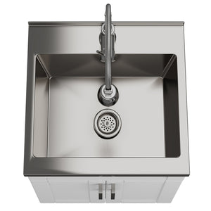 English Elm Hennessy - Stylish 20" Laundry Cabinet With Stainless Steel Sink & Chrome Faucet For Easy Cleaning B136P158796