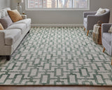 Feizy Rugs Lorrain Wool Hand Tufted Bohemian & Eclectic Rug Ivory/Green 5' x 8'