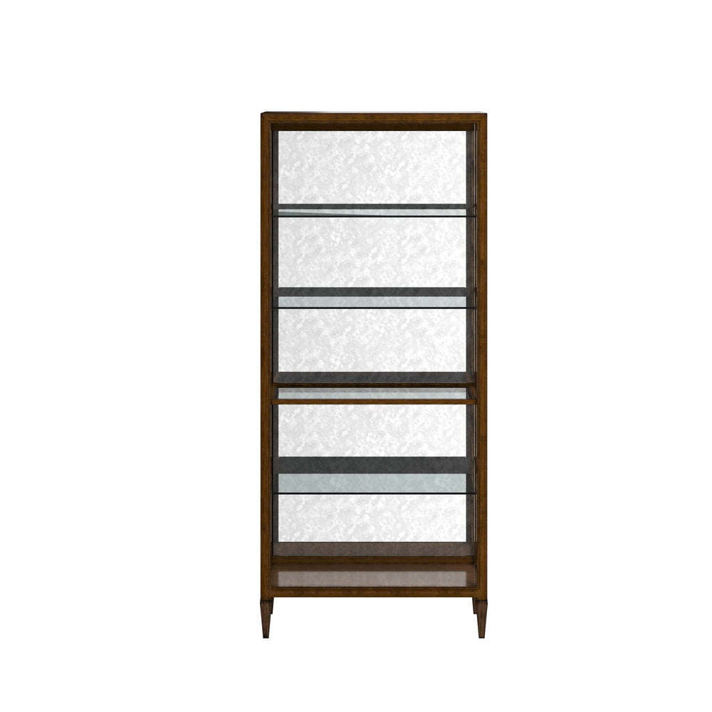A.R.T. Furniture Eave Etagere - Elegant Bookcase With Open Geometric Metal Frame In Burnished Gold And Mirrored Back Brown Material(S), Poplar And Parawood Solids,Mirror,Metal 336401-1860