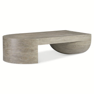 Bernhardt Bernhardt Moda Sculptural Cocktail Table In Aurum Oak Finish With Asymmetrical Low-Profile Design 547017