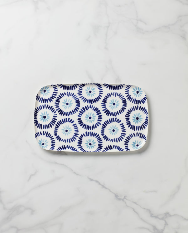 Lenox Kate Spade Floral Way Hors D'oeuvre Tray Blue, WHITE PORCELAIN 893512