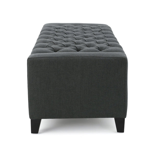 English Elm Guernsey Tufted Storage Ottoman with Lift Top Hidden Compartment for Living Rooms 59336.00DGY