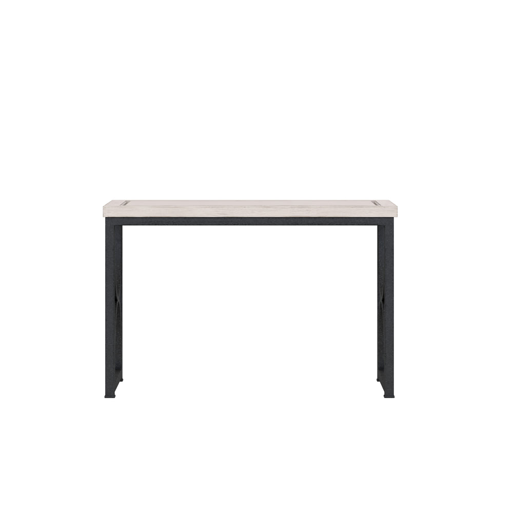 A.R.T. Furniture Alcove Casual Traditional Metal End Table In Belgian Ivory & Burnished Brass - Stylish Nesting Design White Acacia Solids,Maple Veneers,Iron 321363-1241