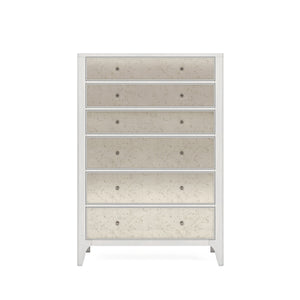 A.R.T. Furniture Mezzanine Drawer Chest In Dove Gray - Elegant Storage Solution With Antique Mirror And Cedar Lining Light Gray Parawood And Poplar Solids,Maple Veneer,Mirror 325150-2249