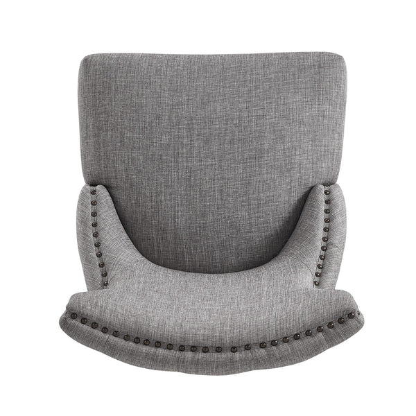 Homelegance By Top-Line Taron Nailhead Trim Linen Upholstered Stools (Set of 2) Brown Rubberwood