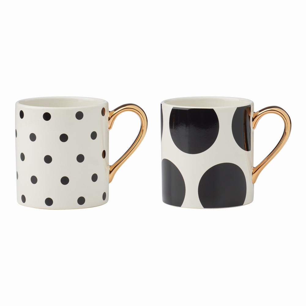Lenox Kate Spade On The Dot Assorted Mugs, Set of 2 White, WHITE STONEWARE 895202