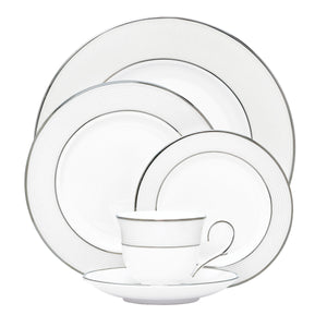 Lenox Opal Innocence Stripe 5-piece Place Setting White, WHITE BONE CHINA 806506