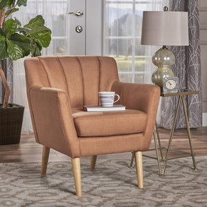 Christopher Knight Home® - Noble House - Merel Mid Century Modern Orange Fabric Club Chair