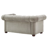 Homelegance By Top-Line Pietro Tufted Chesterfield Loveseat Grey Velvet