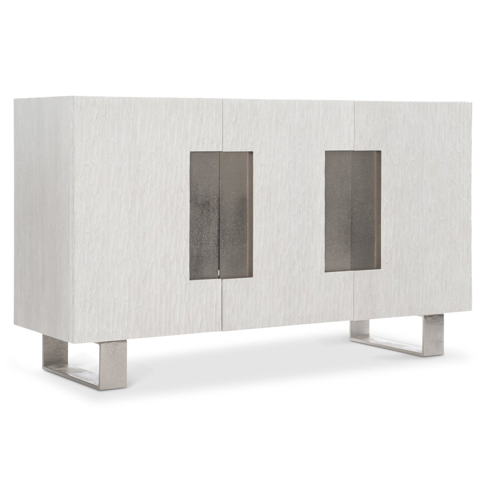 Bernhardt Bernhardt Solaria Buffet With Weathered Bone Finish, Chiseled Resin Doors, Soft-Close Storage Console 310134