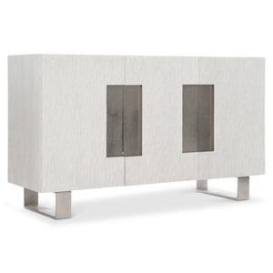 Bernhardt Bernhardt Solaria Buffet With Weathered Bone Finish, Chiseled Resin Doors, Soft-Close Storage Console 310134