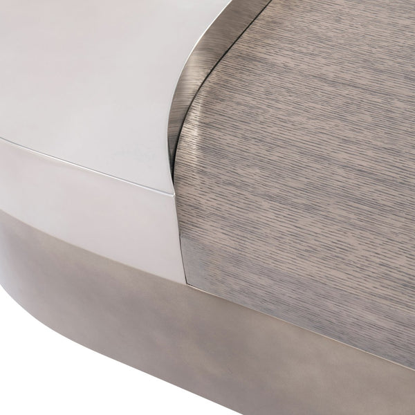 Bernhardt Bernhardt Jacopo Sculptural Cocktail Table With Layered Stainless Steel & Wire‑Brushed Oak Accent (Kona) 332022