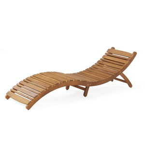 English Elm Christopher Knight Home® - LAHAINA Acacia Wood Foldable Chaise Lounge for Patio & Poolside — Weather-Resistant, Portable Comfort Brown 38.5 L x 24.75 W x 8.5 H 57076.00