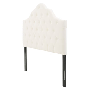 English Elm Christopher Knight Home® - Tufted Cloud-Shaped Upholstered Headboard Queen with Button Detail, Tall Solid Wood Frame & Metal Legs Ivory 59024.00